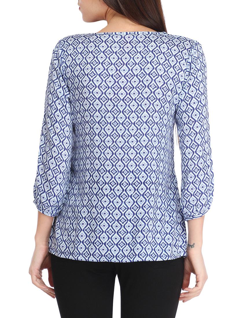 boat neck printed top - 13393722 - Zoom Image - 3