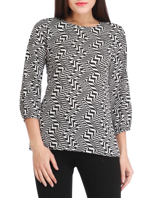 optical illusion boat neck top - 13393723 - Standard Image - 1