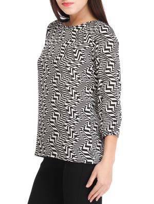 optical illusion boat neck top - 13393723 - Standard Image - 2