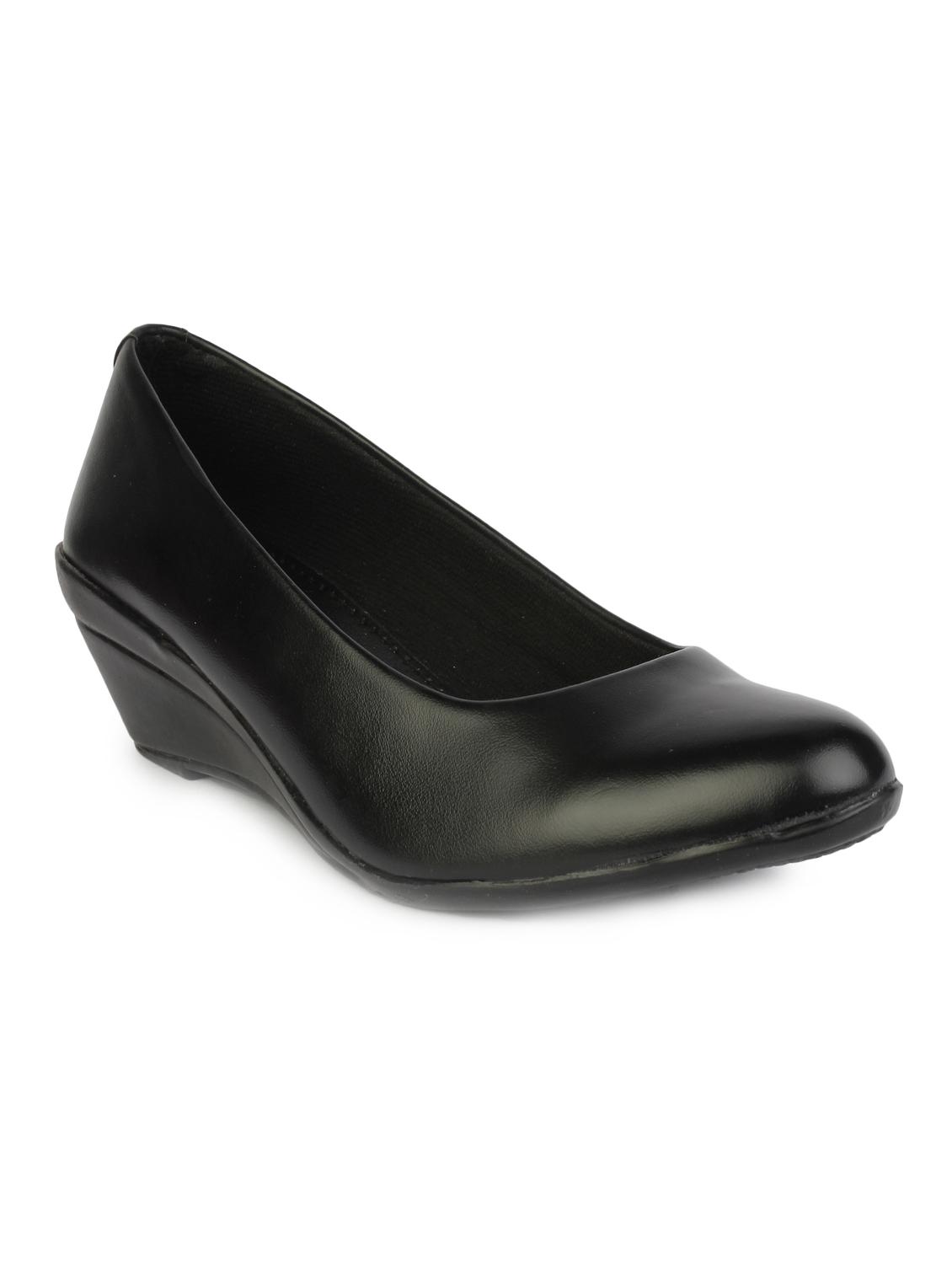 black leatherette slip on pumps - 13393781 - Zoom Image - 1