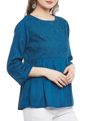 blue rayon regular top - 13395126 - Standard Image - 2