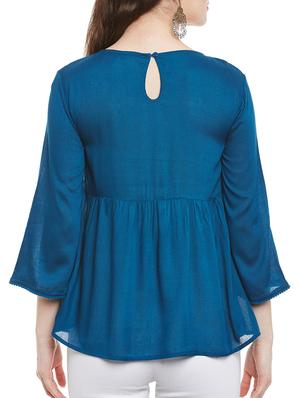 blue rayon regular top - 13395126 - Standard Image - 3