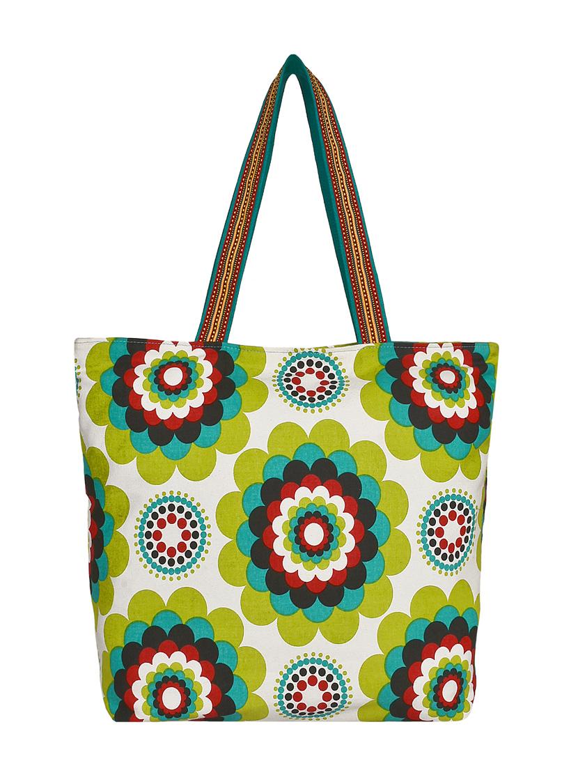 green canvas handbag