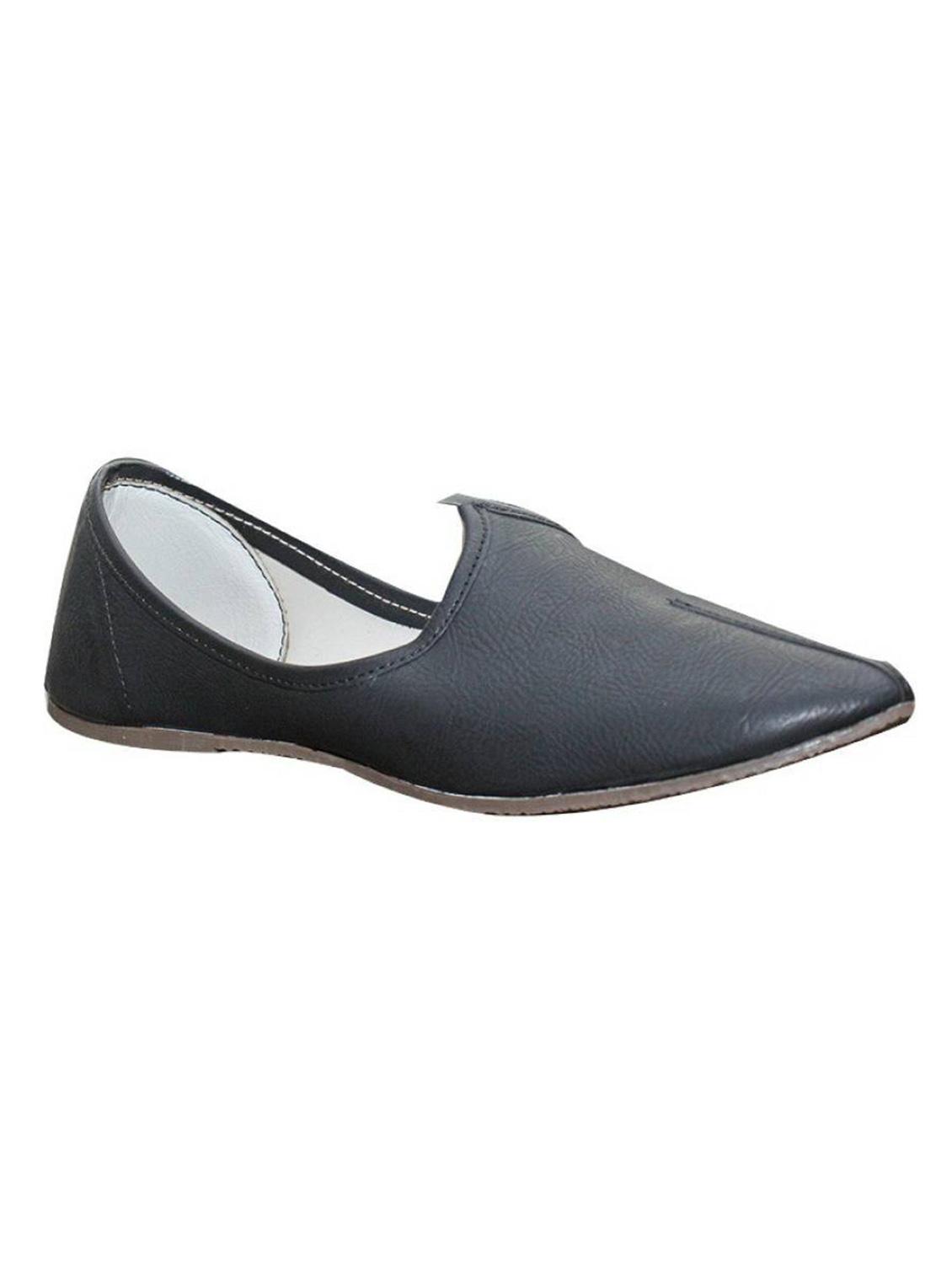 black leatherette slip on juti