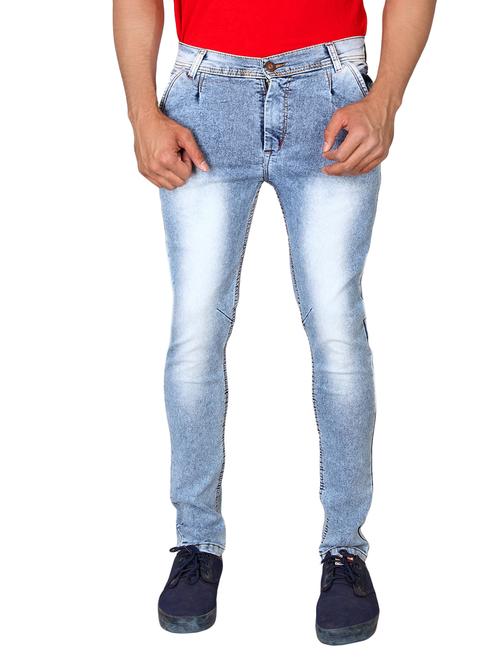 light blue cotton washed jeans - 13398013 - Standard Image - 1