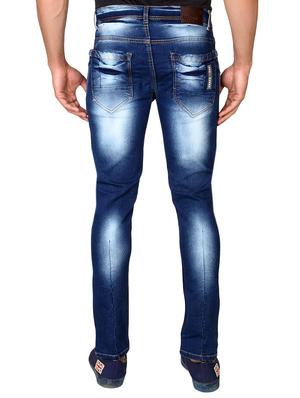 navy blue cotton washed jeans - 13398014 - Standard Image - 3