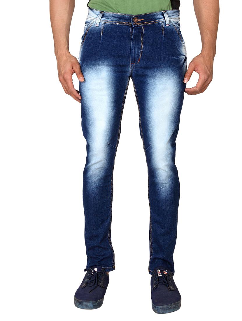navy blue cotton washed jeans - 13398014 - Zoom Image - 1