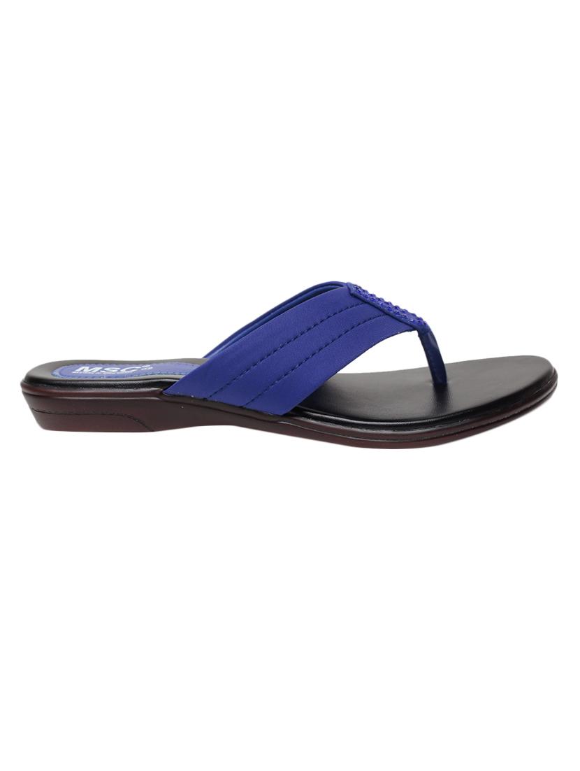 blue faux leather toe separator sandals - 13410812 - Zoom Image - 2