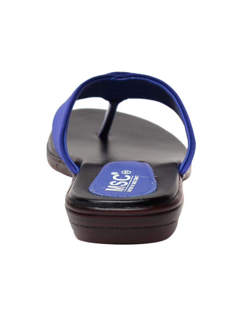 blue faux leather toe separator sandals - 13410812 - Zoom Image - 3