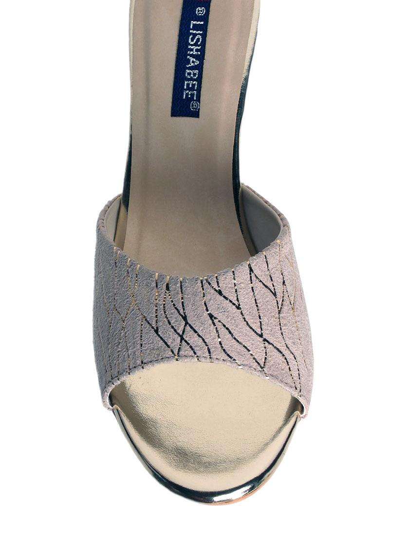 gold leatherette slip on sandals - 13410847 - Zoom Image - 4