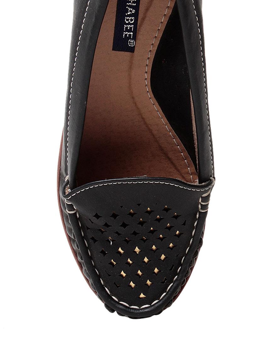 black faux leather slip on loafers - 13410893 - Zoom Image - 4