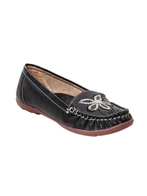 black slip on embellished loafer - 13410896 - Standard Image - 1