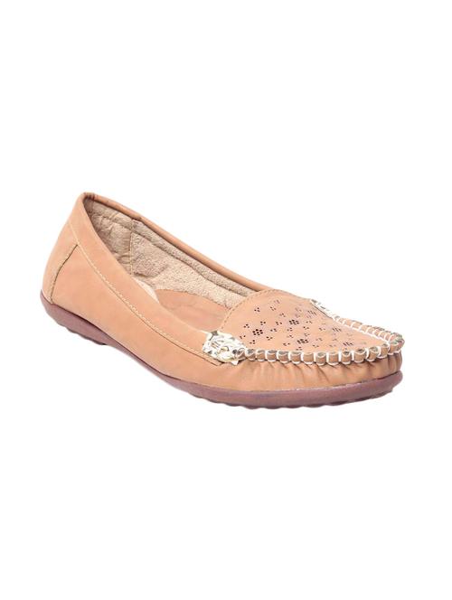 beige faux leather slip on loafers - 13410906 - Standard Image - 1