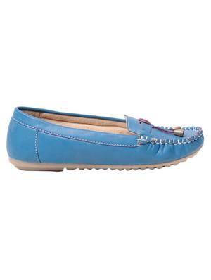 blue faux leather slip on loafers - 13410911 - Standard Image - 2