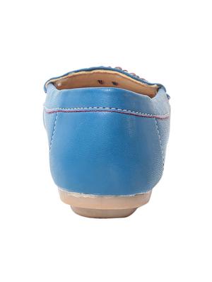 blue faux leather slip on loafers - 13410911 - Standard Image - 3