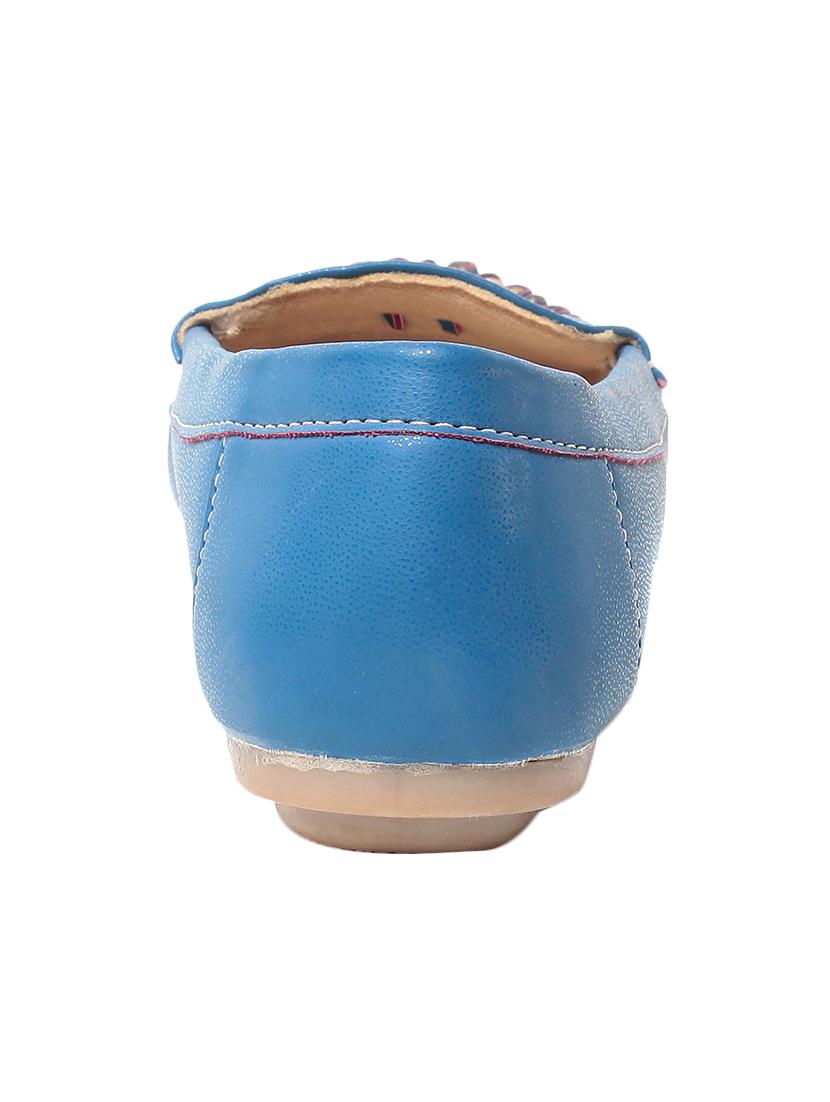 blue faux leather slip on loafers - 13410911 - Zoom Image - 3