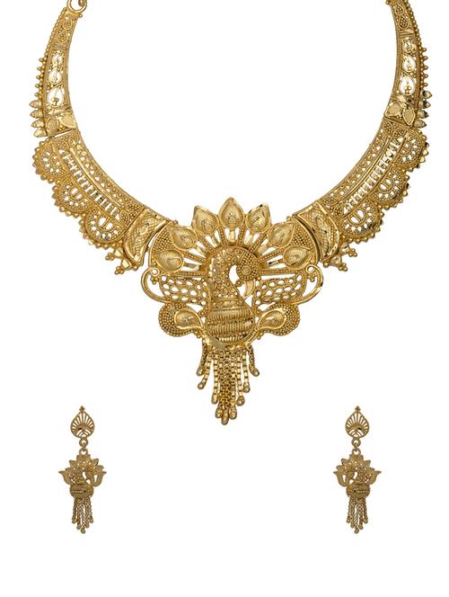 gold brass bridal necklace - 13411133 - Standard Image - 1