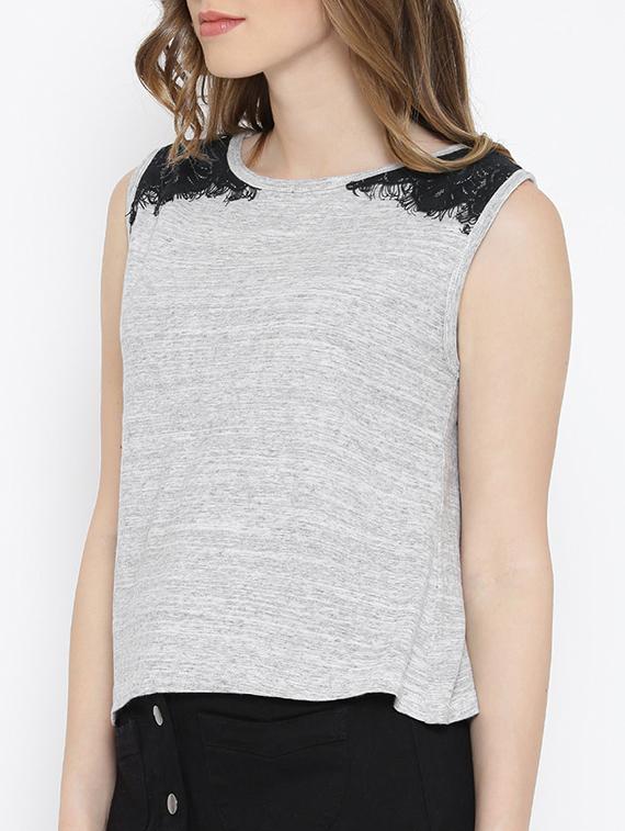 solid grey cotton top - 13411389 - Zoom Image - 1