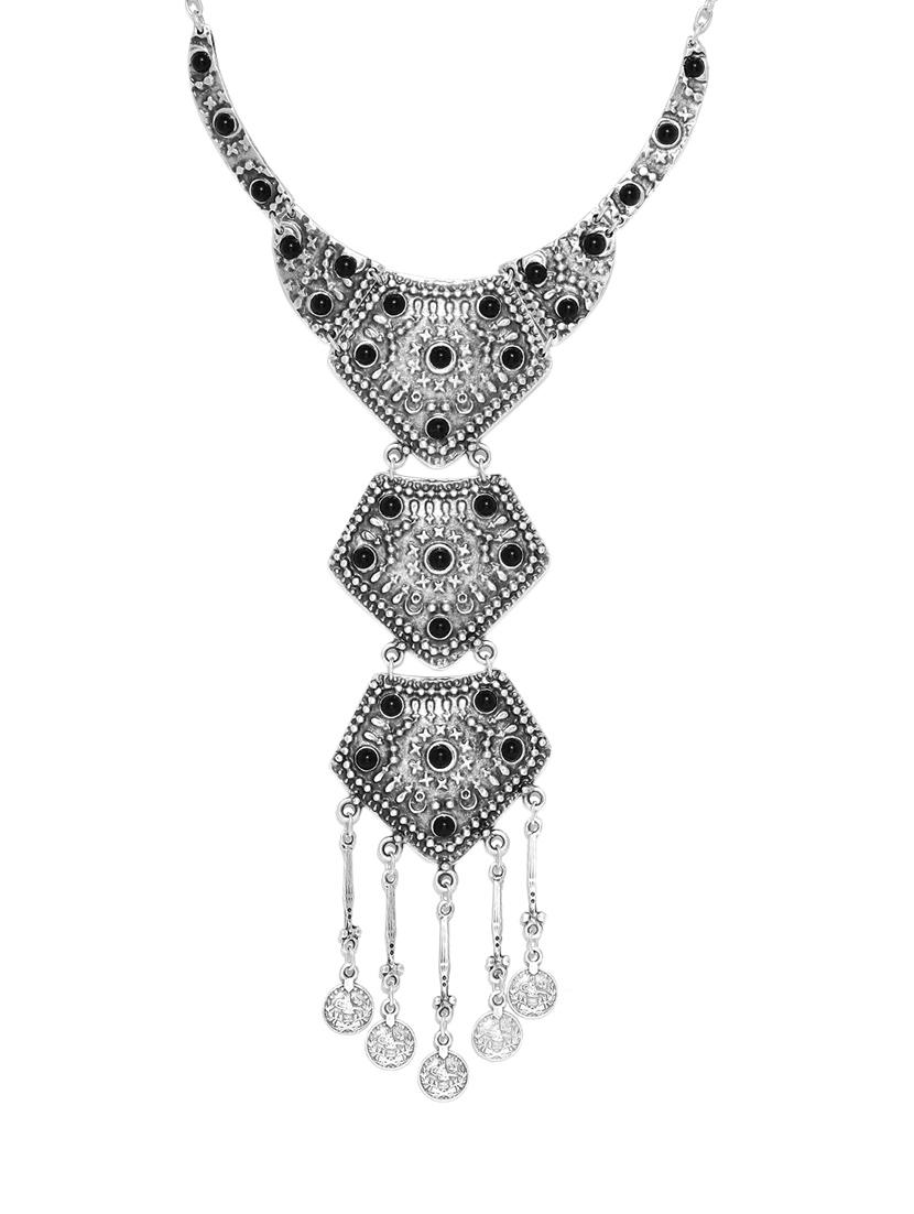 oxidised silver plated tribal long necklace - 13411556 - Zoom Image - 1