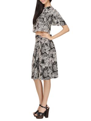 black printed crepe top and skirt set - 13415919 - Standard Image - 2