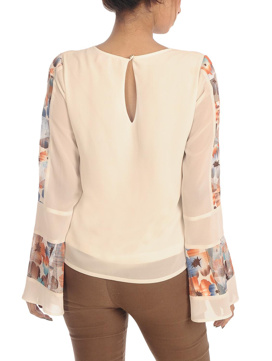 off white georgette regular top - 13417691 - Zoom Image - 3