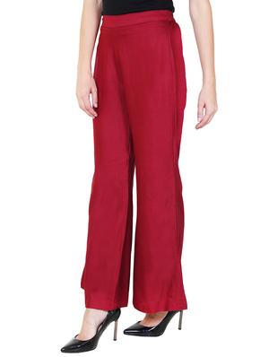 maroon rayon palazzo - 13420322 - Standard Image - 2