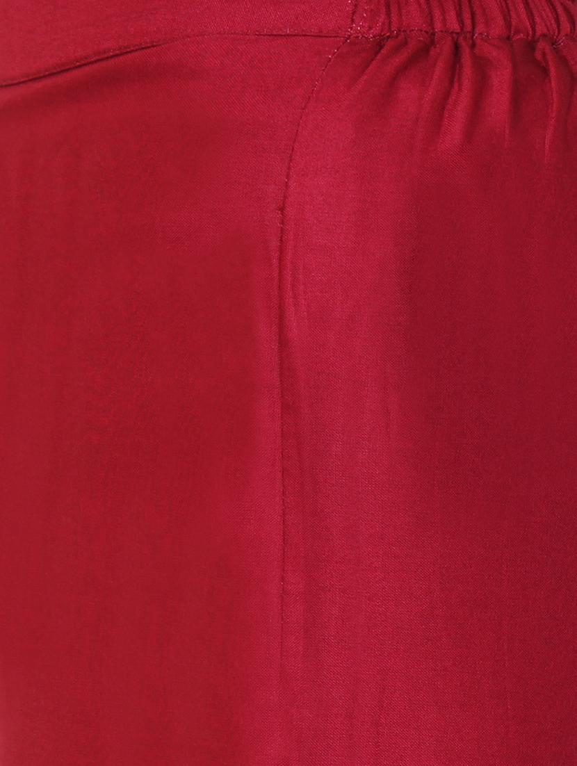 maroon rayon palazzo - 13420322 - Zoom Image - 4