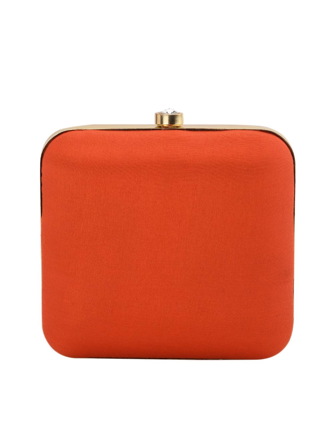 orange embroidered box clutch - 13422631 - Zoom Image - 2