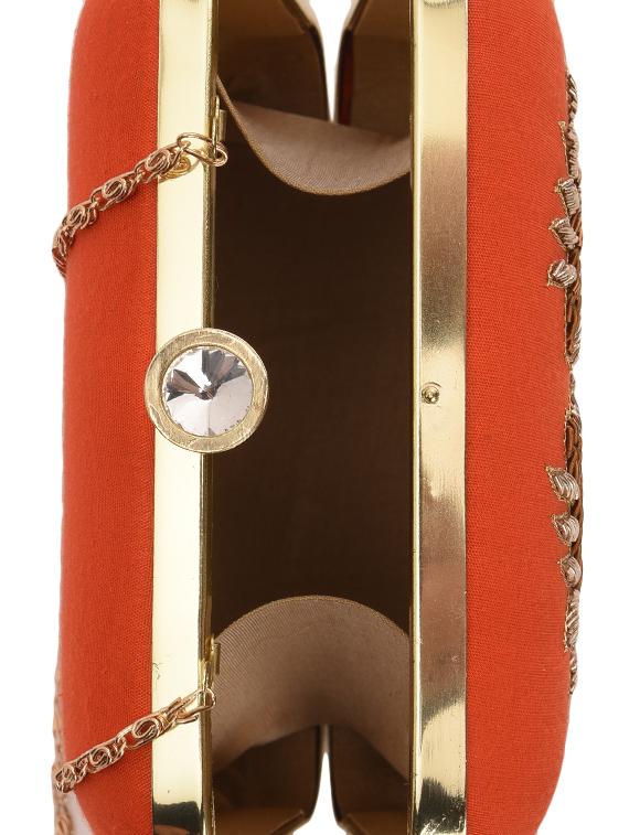 orange embroidered box clutch - 13422631 - Zoom Image - 3
