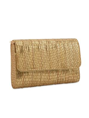 gold embellished shimmer clutch - 13422634 - Standard Image - 5
