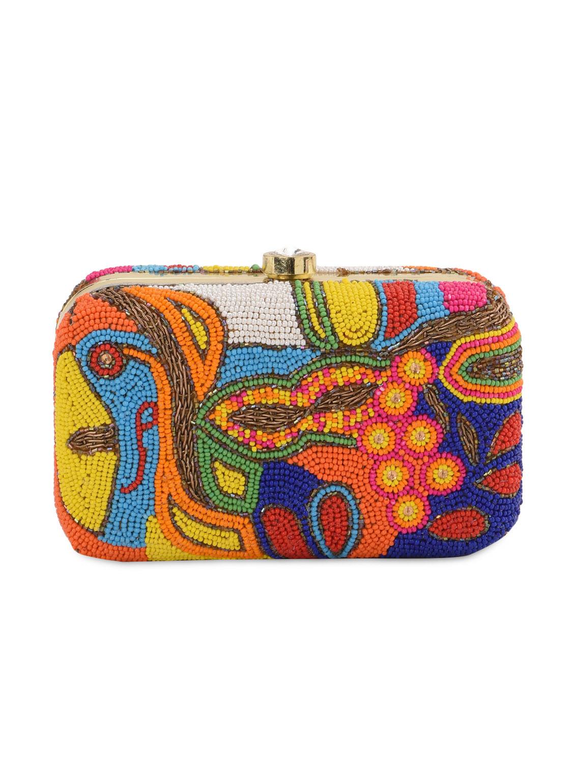 multicoloured embellished box clutch - 13422646 - Zoom Image - 2