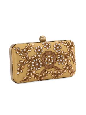 gold embellished box clutch - 13422653 - Standard Image - 5