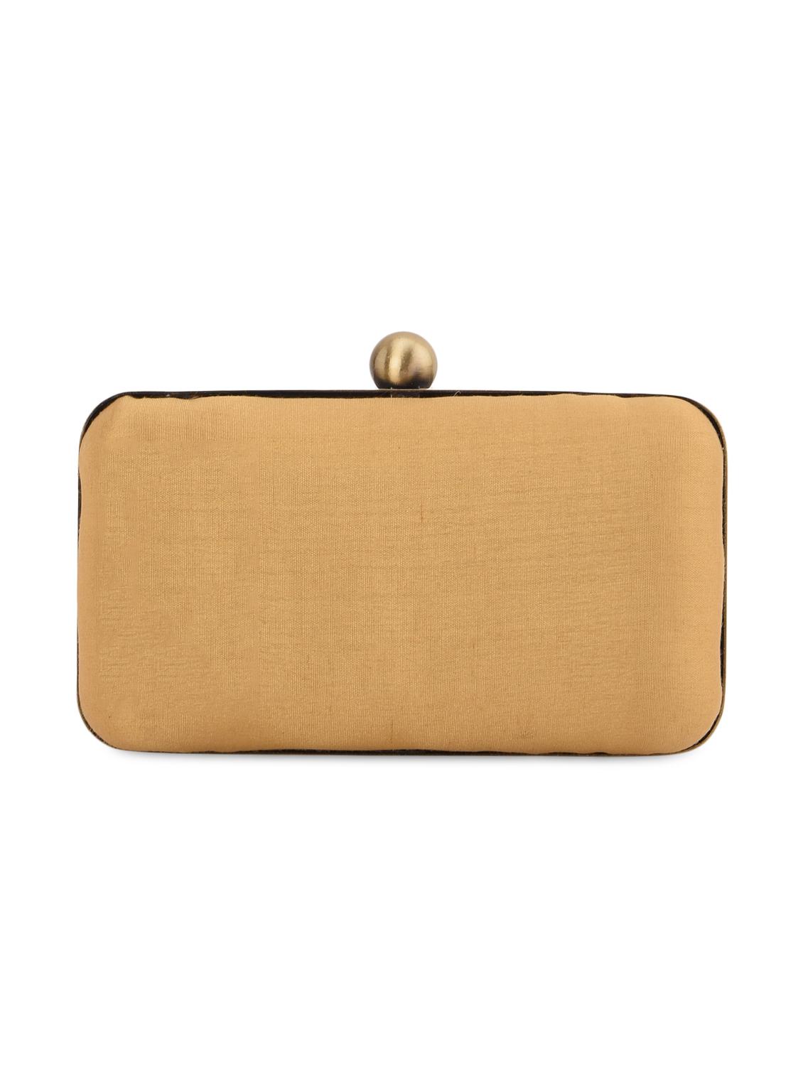 gold embellished box clutch - 13422653 - Zoom Image - 2