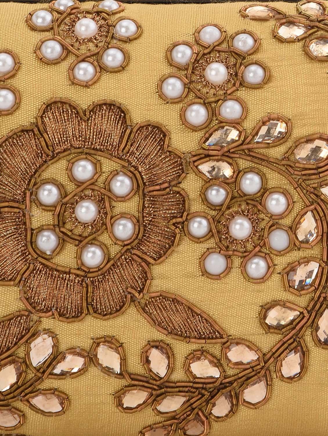 gold embellished box clutch - 13422653 - Zoom Image - 4