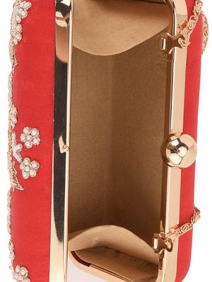 red embellished box clutch - 13422656 - Standard Image - 3