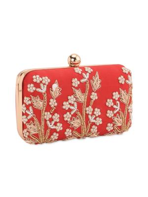 red embellished box clutch - 13422656 - Standard Image - 5