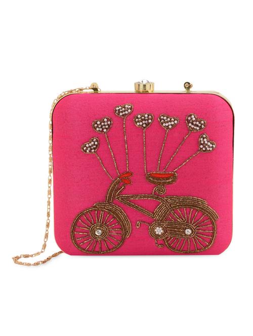 pink embellished box clutch - 13422665 - Standard Image - 1