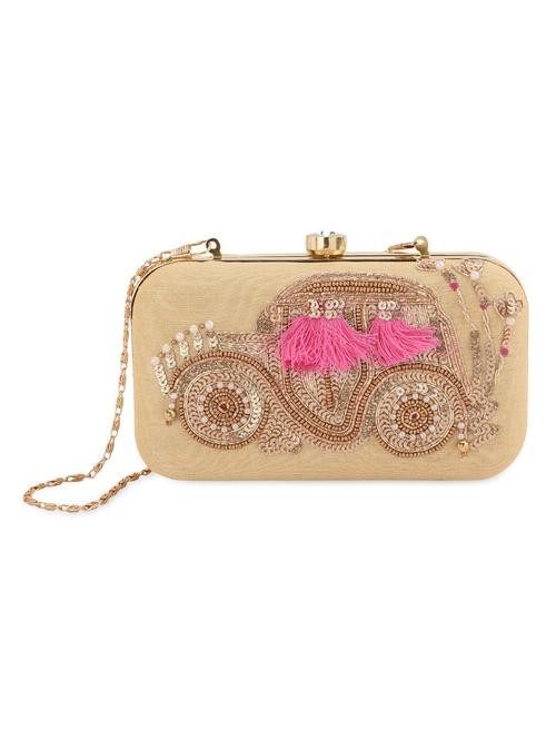 gold embellished box clutch - 13422666 - Standard Image - 1
