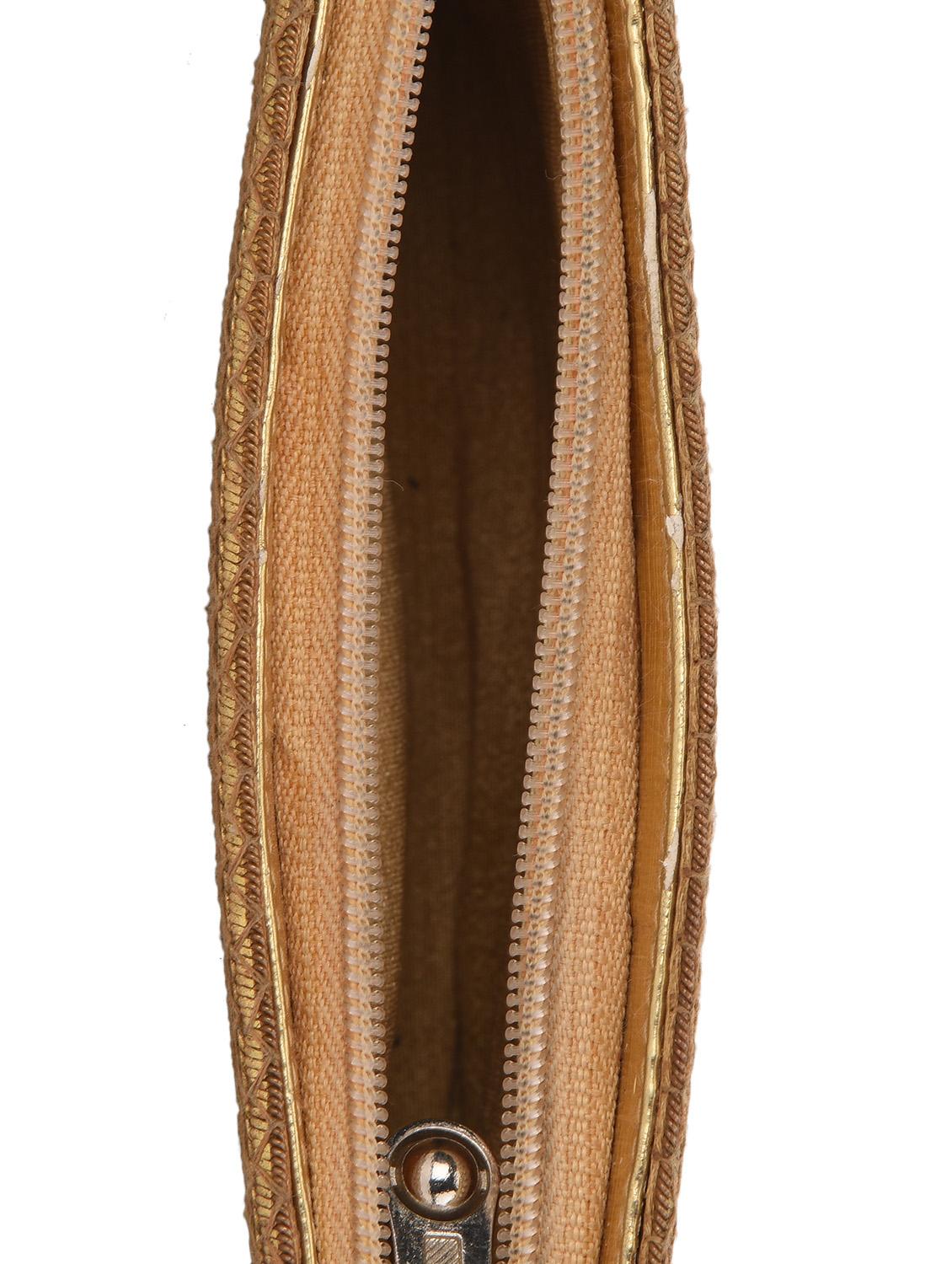antique gold textured shimmer clutch - 13422668 - Zoom Image - 3