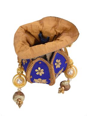 blue gota patti work potli bag - 13422675 - Standard Image - 3