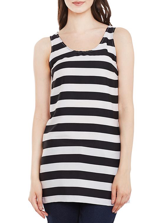 round neck striped tunic - 13424814 - Zoom Image - 1