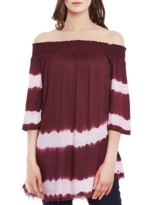 maroon cotton tunic - 13424817 - Standard Image - 1