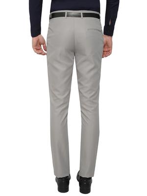 grey polyester flat front trousers formal - 13428234 - Standard Image - 3