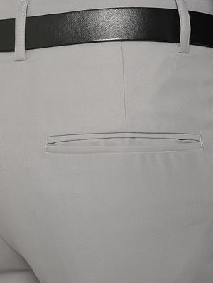 grey polyester flat front trousers formal - 13428234 - Standard Image - 4