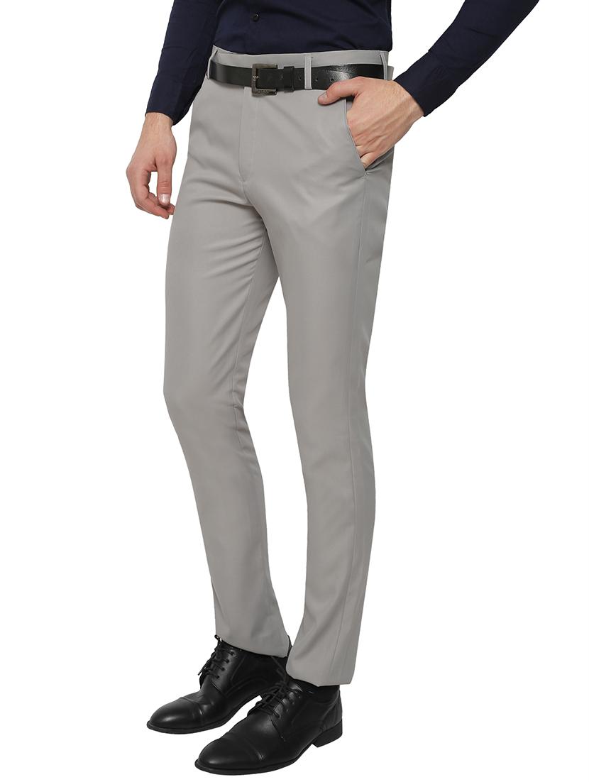 grey polyester flat front trousers formal - 13428234 - Zoom Image - 2