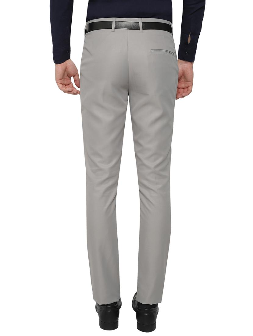 grey polyester flat front trousers formal - 13428234 - Zoom Image - 3