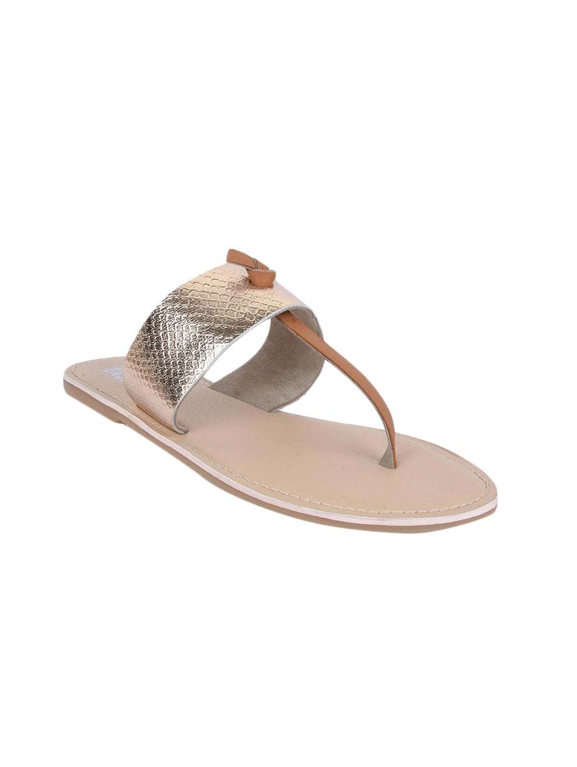 gold leather tstrap sandals - 13428340 - Zoom Image - 1