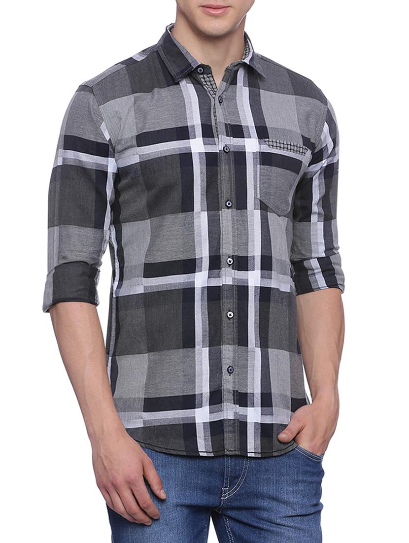 grey cotton casual shirt - 13429290 - Zoom Image - 1