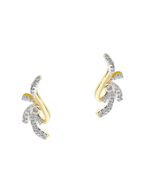 gold brass studs earring - 13429815 - Standard Image - 1