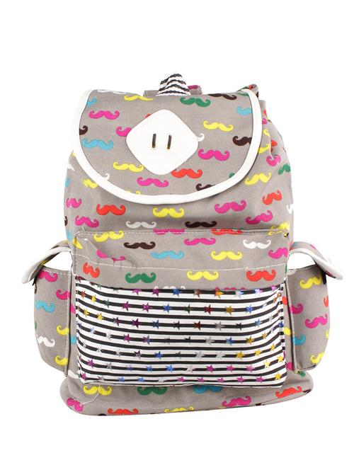 multi colored canvas regular backpack - 13431219 - Standard Image - 1